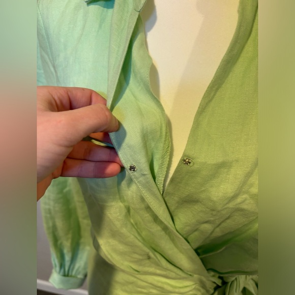 Magaschoni linen wrap maxi dress size 8 - Picture 4 of 10